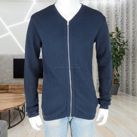 SNS Herning Men's Textured Ribbed Zipper Cardigan M - Picture 1 of 9